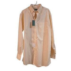 EB Wood Mens Yellow Gingham Button Down Shirt 16.5 36/37  Long Sleeve - Read